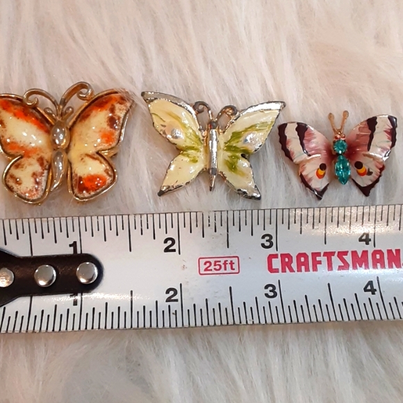 Vintage 3 PC Butterfly Brooches $4.99 Shipping - Picture 7 of 8